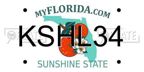 KSHL34 Florida License Plate