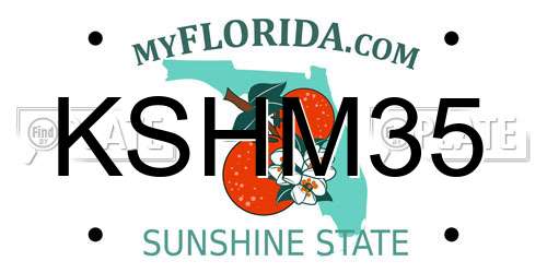 KSHM35 Florida License Plate