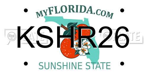 KSHR26 Florida License Plate