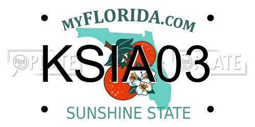 KSIA03 Florida License Plate