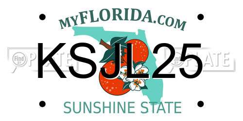 KSJL25 Florida License Plate