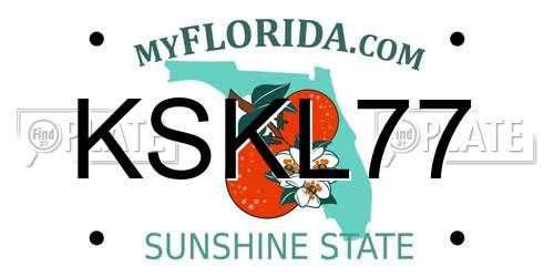 KSKL77 Florida License Plate