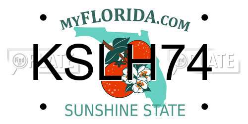 KSLH74 Florida License Plate