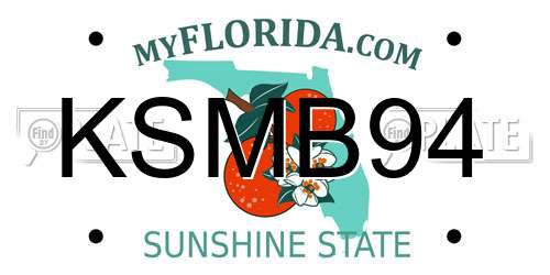 KSMB94 Florida License Plate