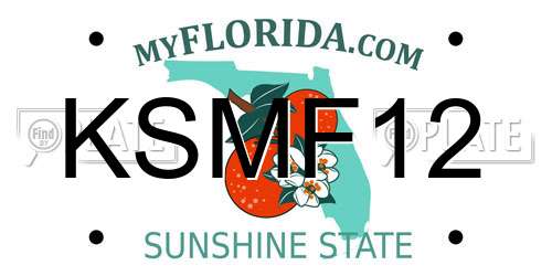 KSMF12 Florida License Plate
