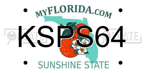 KSPS64 Florida License Plate