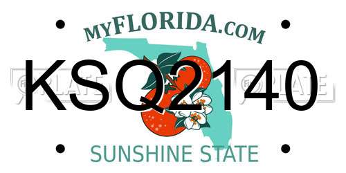 KSQ2140 Florida License Plate
