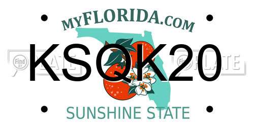 KSQK20 Florida License Plate