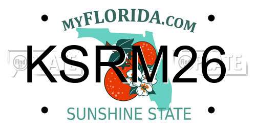 KSRM26 Florida License Plate