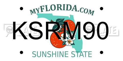 KSRM90 Florida License Plate