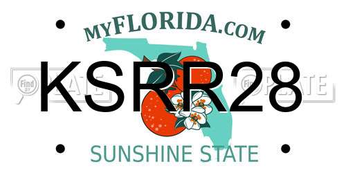 KSRR28 Florida License Plate