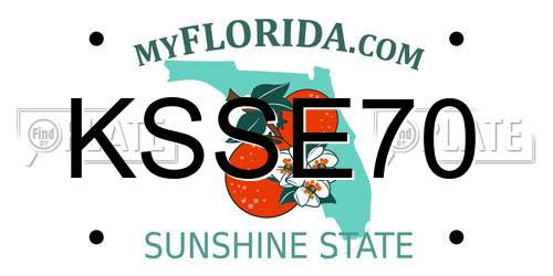 KSSE70 Florida License Plate