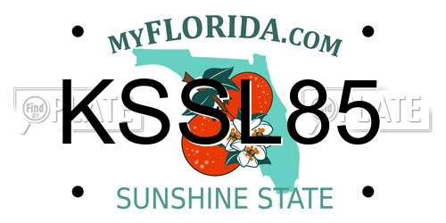 KSSL85 Florida License Plate