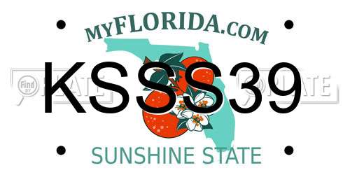 KSSS39 Florida License Plate