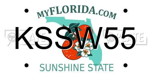 KSSW55 Florida License Plate