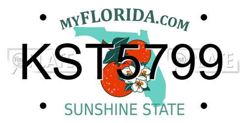 KST5799 Florida License Plate