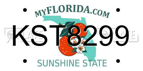 KST8299 Florida License Plate