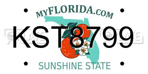KST8799 Florida License Plate