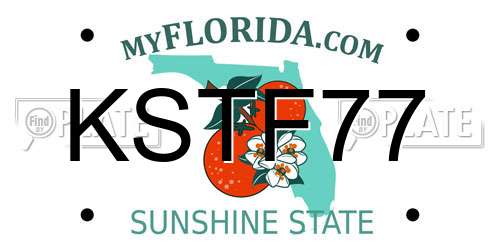 KSTF77 Florida License Plate