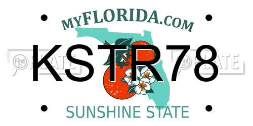 KSTR78 Florida License Plate
