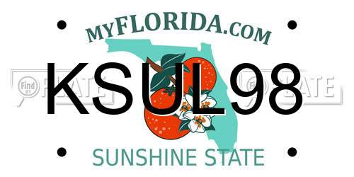 KSUL98 Florida License Plate