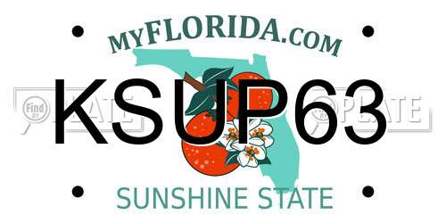 KSUP63 Florida License Plate