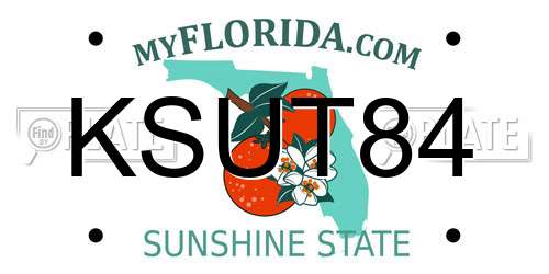 KSUT84 Florida License Plate