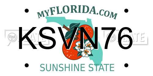 KSVN76 Florida License Plate