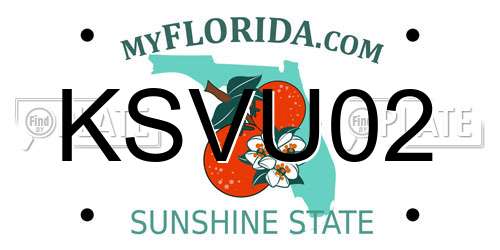 KSVU02 Florida License Plate