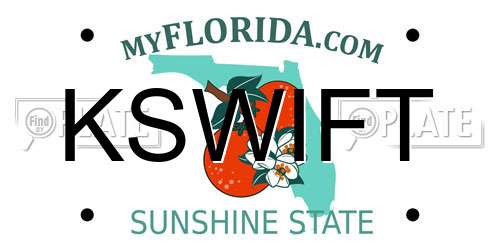 KSWIFT Florida License Plate