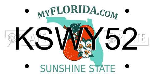 KSWY52 Florida License Plate