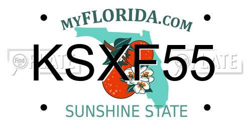 KSXF55 Florida License Plate