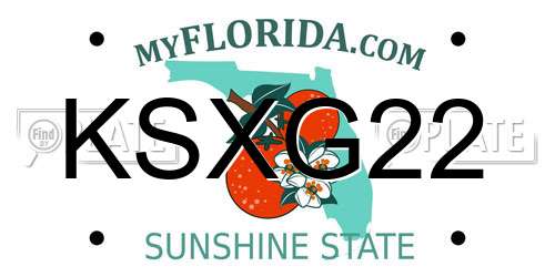 KSXG22 Florida License Plate