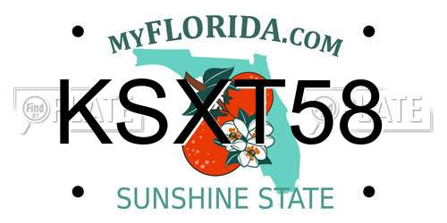 KSXT58 Florida License Plate