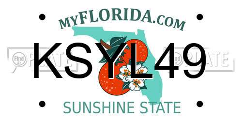 KSYL49 Florida License Plate