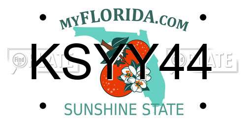 KSYY44 Florida License Plate