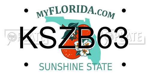 KSZB63 Florida License Plate