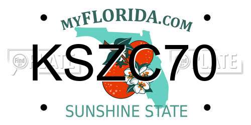 KSZC70 Florida License Plate