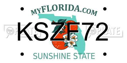 KSZF72 Florida License Plate