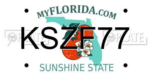 KSZF77 Florida License Plate