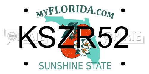 KSZR52 Florida License Plate