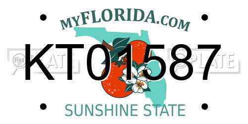 KT01587 Florida License Plate