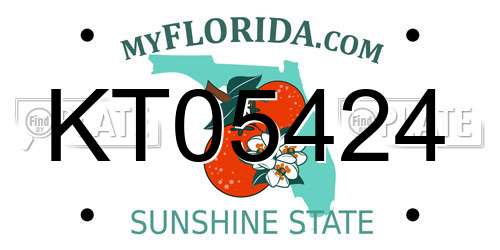 KT05424 Florida License Plate
