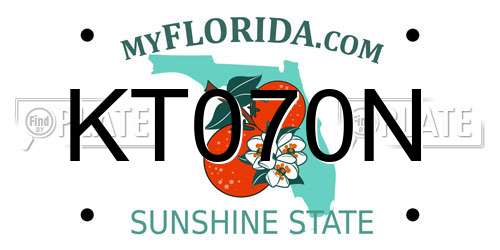KT070N Florida License Plate