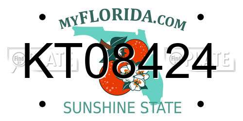 KT08424 Florida License Plate