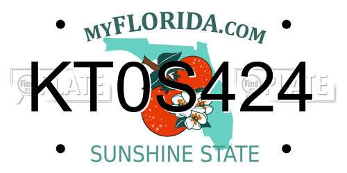 KT0S424 Florida License Plate