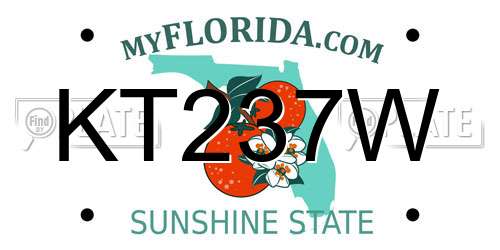 KT237W Florida License Plate