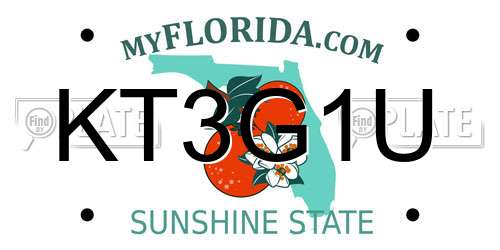 KT3G1U Florida License Plate