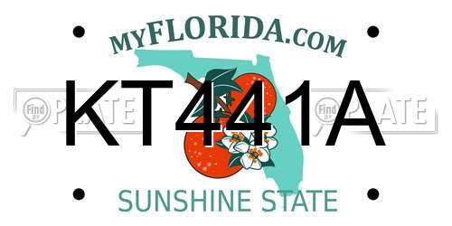 KT441A Florida License Plate