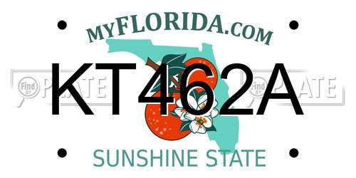 KT462A Florida License Plate